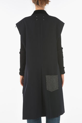 MM1 Velvet Lapel Sleeveless Coat