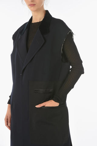 MM1 Velvet Lapel Sleeveless Coat