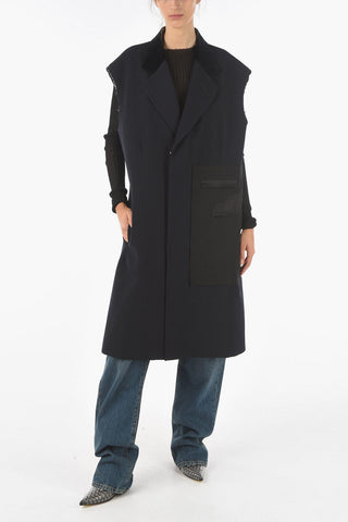 MM1 Velvet Lapel Sleeveless Coat
