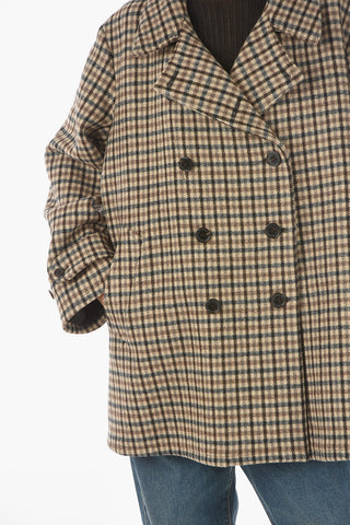 MM1 Back Pocket Tartan Double-breasted Coat