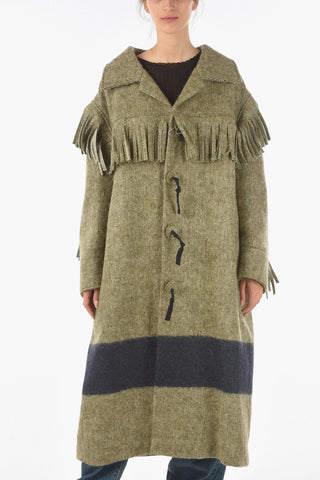 MM1 Virgin Wool Alpaca Mohair Coat with Frays Detail