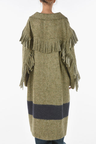 MM1 Virgin Wool Alpaca Mohair Coat with Frays Detail
