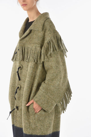 MM1 Virgin Wool Alpaca Mohair Coat with Frays Detail