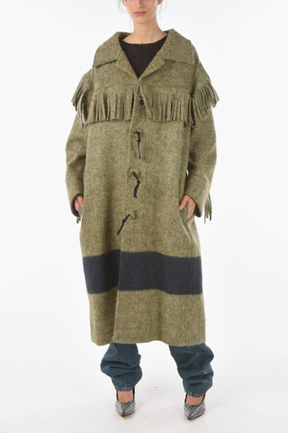 MM1 Virgin Wool Alpaca Mohair Coat with Frays Detail