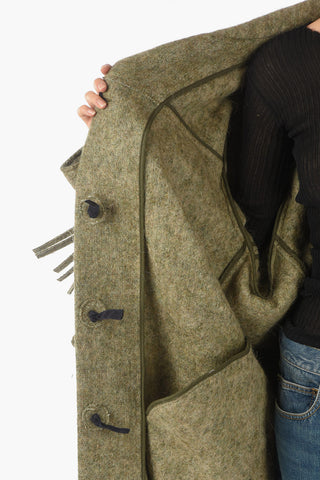 MM1 Virgin Wool Alpaca Mohair Coat with Frays Detail