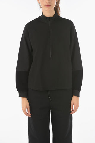EMPORIO Half-zip Sweatshirt with Velvet Bands