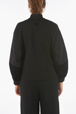 EMPORIO Half-zip Sweatshirt with Velvet Bands