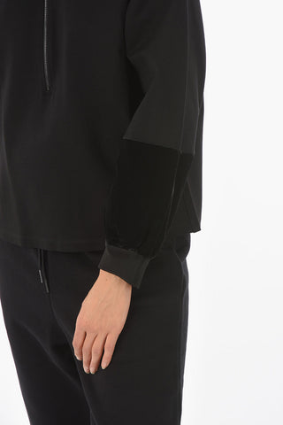 EMPORIO Half-zip Sweatshirt with Velvet Bands