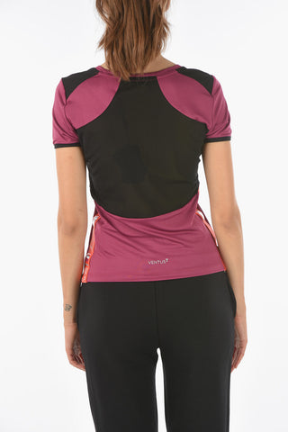EA7 EMPORIO Mesh Detailed Active T-shirt with Logoed Bands