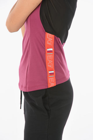 EA7 EMPORIO Mesh Detailed Active T-shirt with Logoed Bands