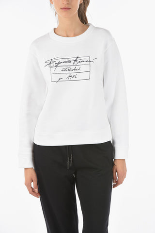 EMPORIO Crewneck Sweatshirt with Embossed Logo Print
