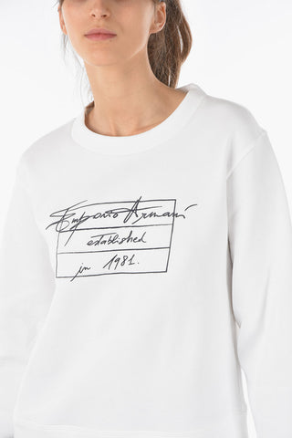EMPORIO Crewneck Sweatshirt with Embossed Logo Print