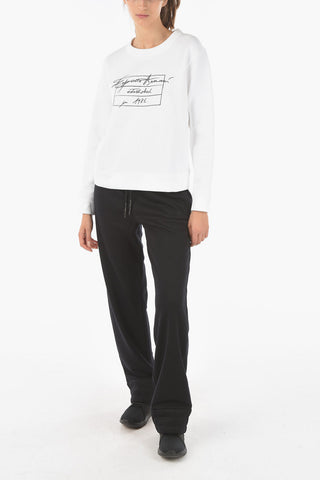 EMPORIO Crewneck Sweatshirt with Embossed Logo Print