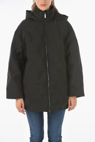 EMPORIO Embossed Logo Printed Jacket with Removable Hood