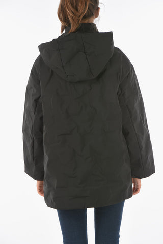 EMPORIO Embossed Logo Printed Jacket with Removable Hood
