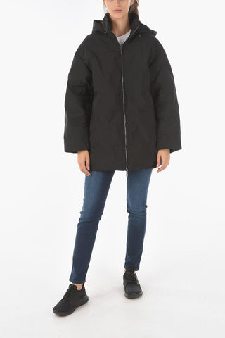 EMPORIO Embossed Logo Printed Jacket with Removable Hood