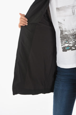 EMPORIO Embossed Logo Printed Jacket with Removable Hood