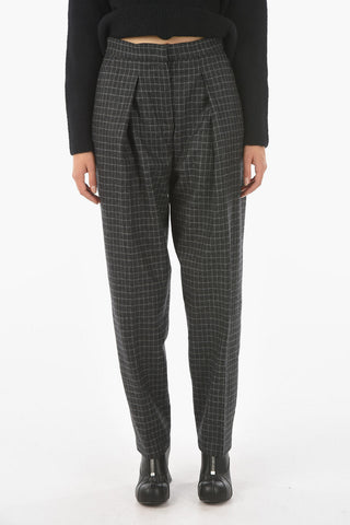 EMPORIO Graph Checkered Baggy Pants with Single Pleat
