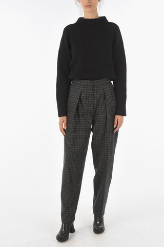EMPORIO Graph Checkered Baggy Pants with Single Pleat