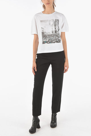 EMPORIO Stretched Pants with Ankle Splits