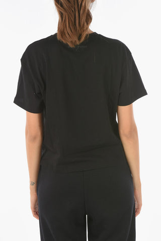 EMPORIO Cropped T-shirt with Eagle Logo Print