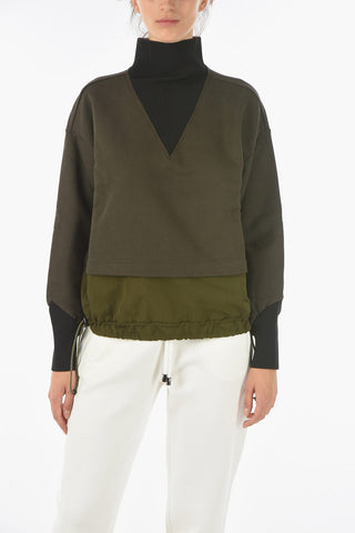EMPORIO RECYCLED Double Layered Mock Neck Sweatshirt