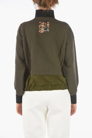 EMPORIO RECYCLED Double Layered Mock Neck Sweatshirt