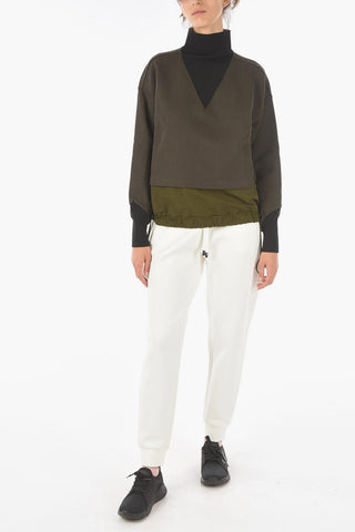 EMPORIO RECYCLED Double Layered Mock Neck Sweatshirt
