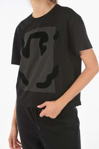 EMPORIO T-shirt con Stampa in Velluto in Rilievo