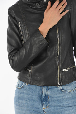 Giubbotto Biker BALES in Pelle con Dettaglio Fibbia