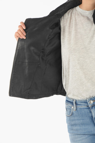 Giubbotto Biker BALES in Pelle con Dettaglio Fibbia