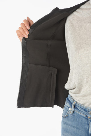 Leather Jacket with Zip Closure
