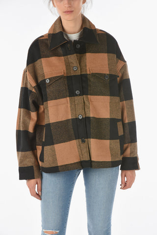 Over Shirt LUELLA in Shearling con Fantasia a Quadri