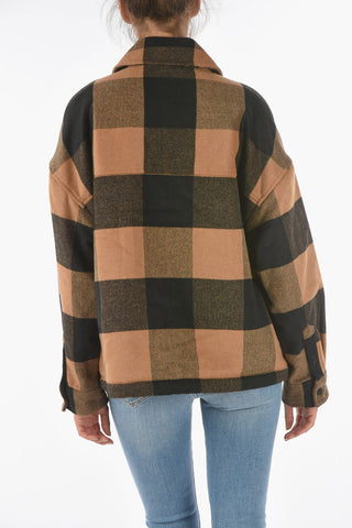 Over Shirt LUELLA in Shearling con Fantasia a Quadri