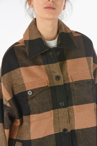 Over Shirt LUELLA in Shearling con Fantasia a Quadri