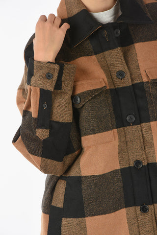 Over Shirt LUELLA in Shearling con Fantasia a Quadri