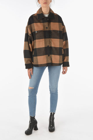 Over Shirt LUELLA in Shearling con Fantasia a Quadri