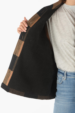 Over Shirt LUELLA in Shearling con Fantasia a Quadri