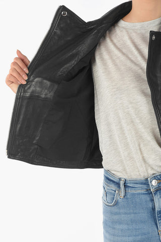 Giubbotto Biker ESTELLA in Pelle con Doppia Fibbia Laterale