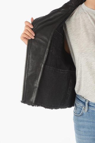 Leather Sleeve ZAYN Denim Jacket