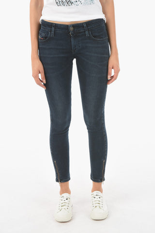 Jeans super-skinny SLANDY-LOW-ZIP in denim stretch con zip alla caviglia