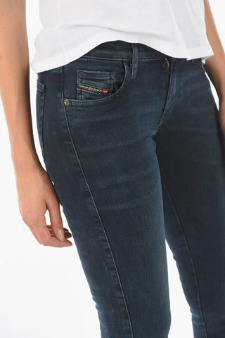 Jeans super-skinny SLANDY-LOW-ZIP in denim stretch con zip alla caviglia