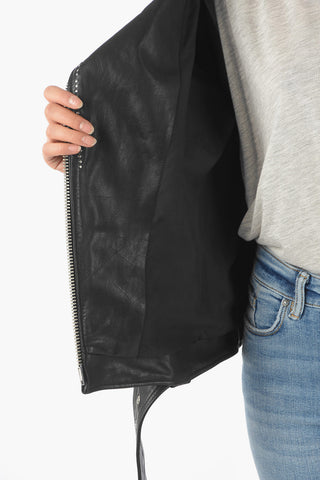 Giubbotto Biker LUNA in Pelle con Borchie Decorative