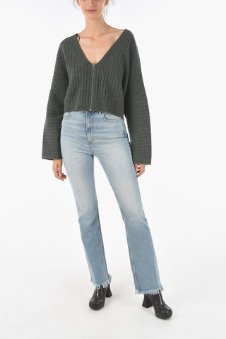 Jeans Bootcut CIARA a Vita Alta con Fondo Sfrangiato
