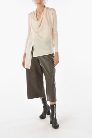 Zipped Shoulder DRINA Merino Wool Cardigan