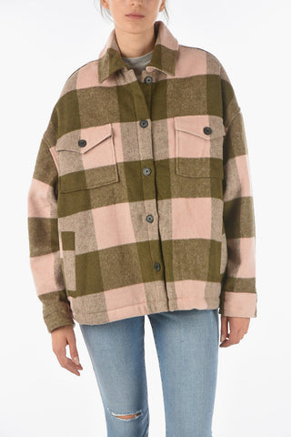 Shearling LUELLA Over Shirt with Check Pattern