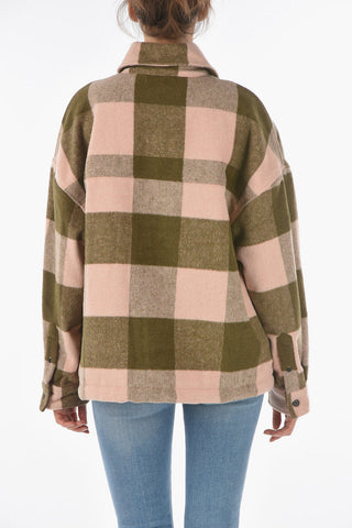 Shearling LUELLA Over Shirt with Check Pattern
