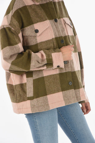 Shearling LUELLA Over Shirt with Check Pattern