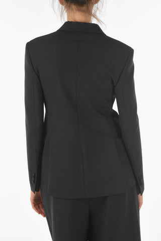 Virgin Wool Blend S/B FIT TUX JACKET Blazer with Satin Details