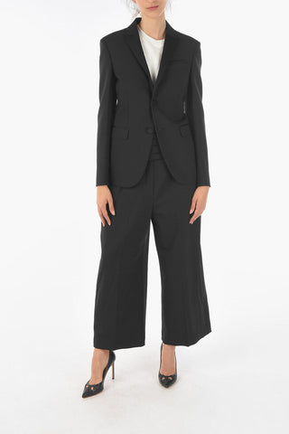Virgin Wool Blend S/B FIT TUX JACKET Blazer with Satin Details